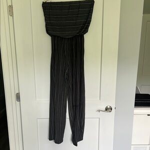 Exist Black Pinstripe Jumpsuit Elegant Casual
